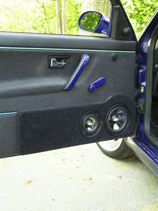 VW GOLF II Doorboard Tr 8 Zoll cleane blau lackierte Kunststoffteile und Golf IV Trleuchte